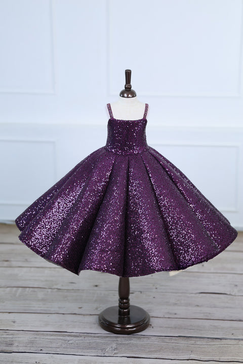 Pre-Order: Stunning Purple gown with a Petal Style &Detachable Top and a Glittering SEQUENCE Panel Gown