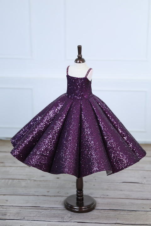 Pre-Order: Stunning Purple gown with a Petal Style &Detachable Top and a Glittering SEQUENCE Panel Gown