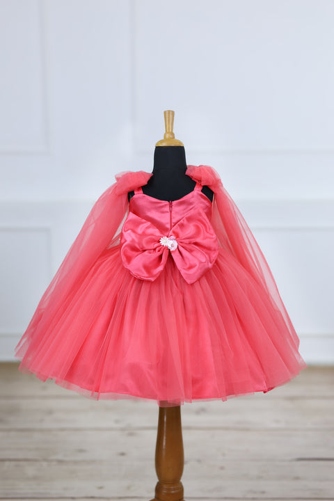 Pre-Order: Dreamy Floral Salmon Pink Princess Gown