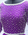 Pre-Order: Purple Netted Gown with Rich Crystal and Bead Work