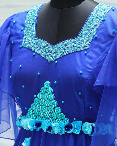 Pre-Order: Royal Blue Gown With Heavy Beaded Yoke