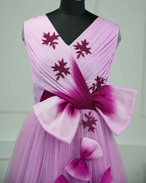 Pre-Order: Mom's Ombre bow - light lavender and plum purple ombre shaded bow detailing