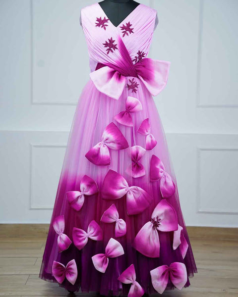 Pre-Order: Mom's Ombre bow - light lavender and plum purple ombre shaded bow detailing