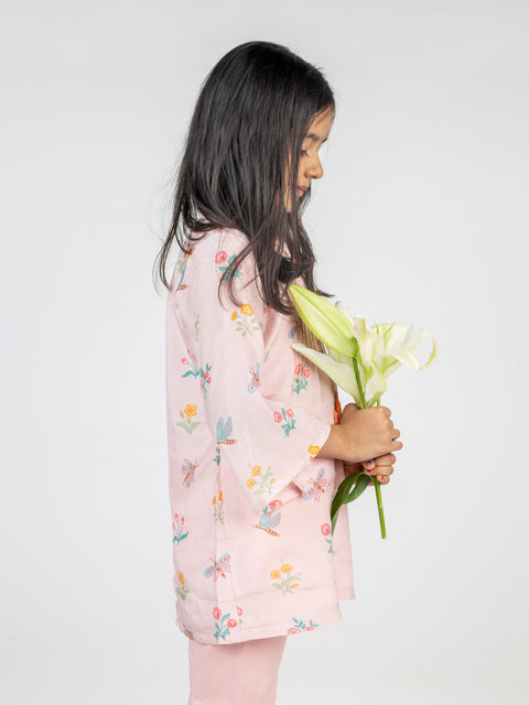 Pre-Order: Dragon Fly & Floral Kurta Set