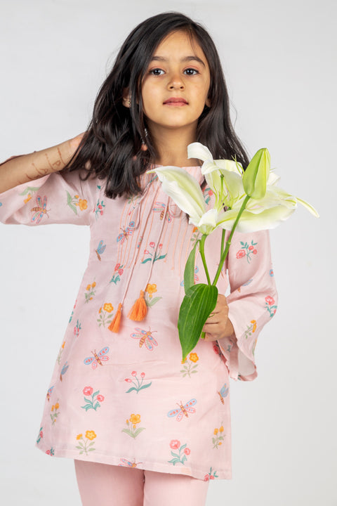 Pre-Order: Dragon Fly & Floral Kurta Set