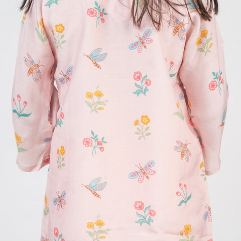 Pre-Order: Dragon Fly & Floral Kurta Set