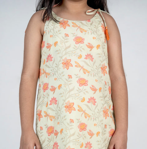 Pre-Order: Dragon Fly Jaal Printed Kurta & Sharara Set