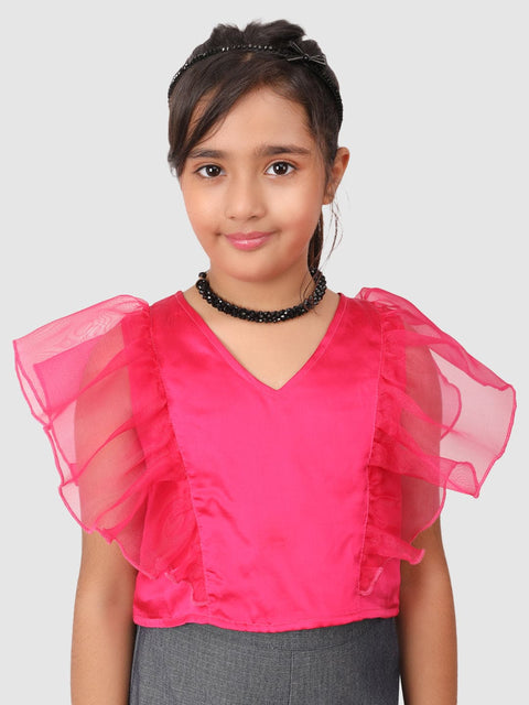 Ruffle Sleeve top Pink