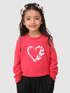 Full Sleeve Heart print T-shirt With pant Pink and Black