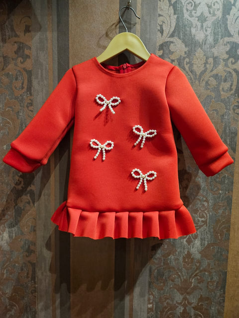 Pre-Order: Mini Bows Pleated Dress