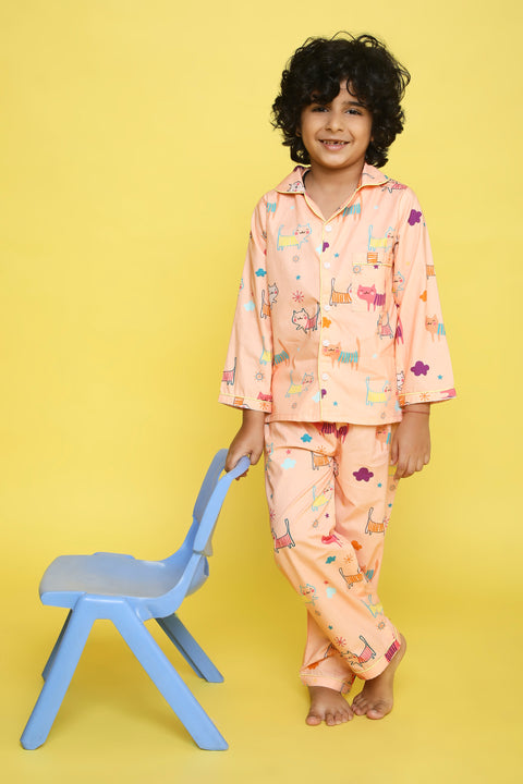 Pre-Order: Cat Print Night Suit