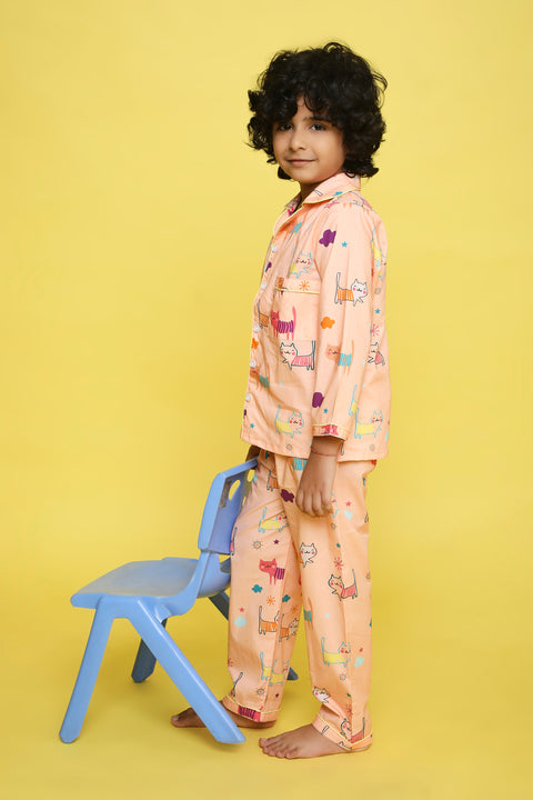 Pre-Order: Cat Print Night Suit