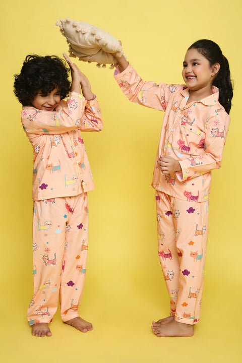 Pre-Order: Cat Print Night Suit