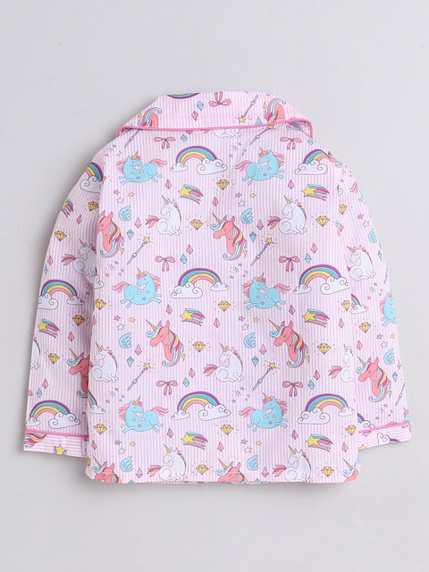 Pre-Order: Striped Unicorn Print Night Suit
