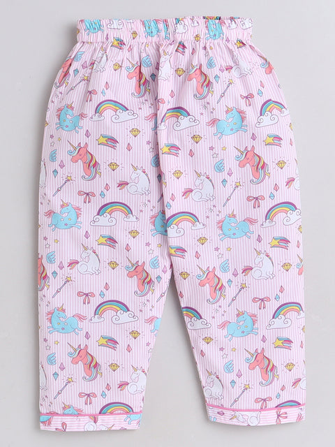 Pre-Order: Striped Unicorn Print Night Suit