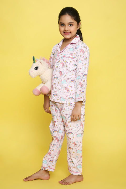 Pre-Order: Striped Unicorn Print Night Suit