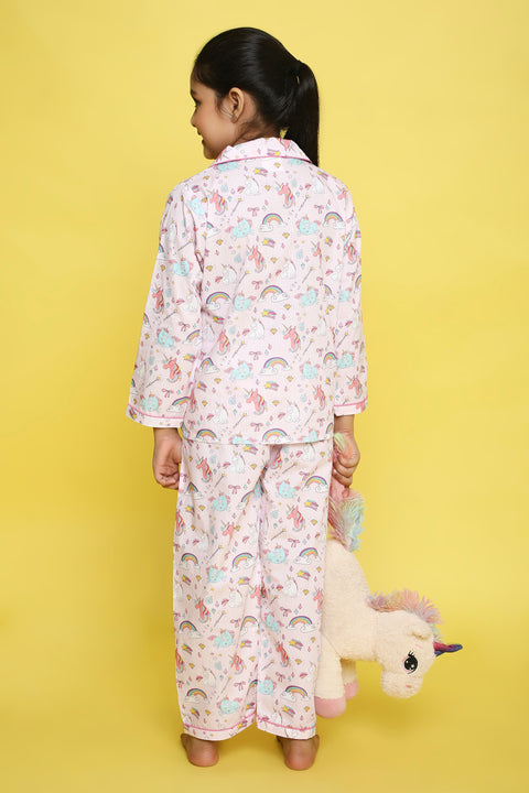 Pre-Order: Striped Unicorn Print Night Suit