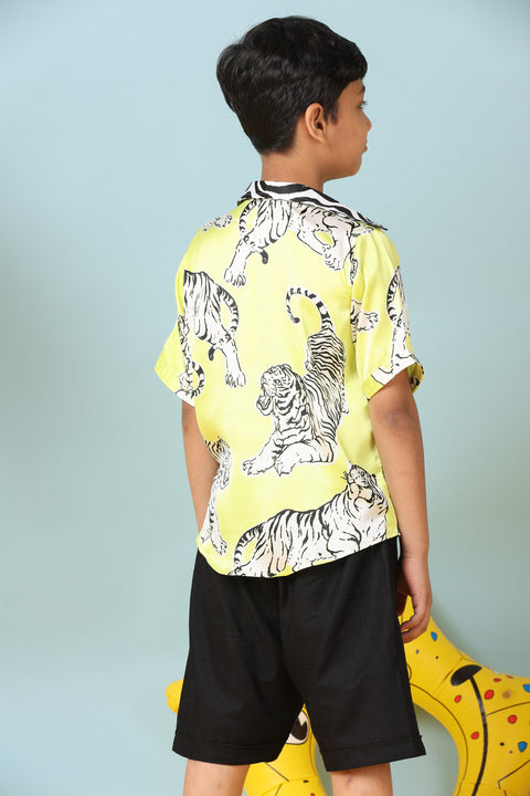 Pre-Order-Animal Printed Shirt and Shorts Set