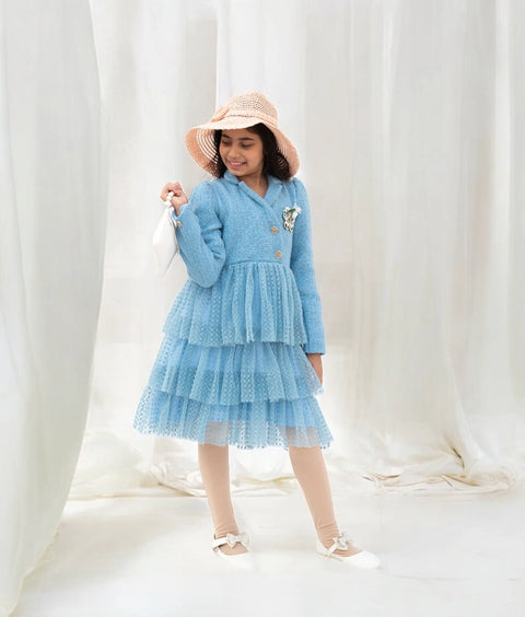 Pre-Order: Blue Tweed Frock