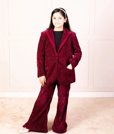 Pre-Order: Maroon Corduroy Coat Set – Winter Classic