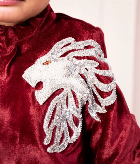 Pre-Order: Maroon Embroidered Sherwani