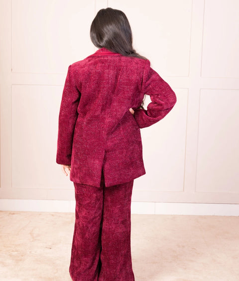 Pre-Order: Maroon Corduroy Coat Set – Winter Classic