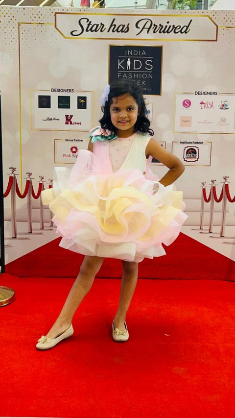 Pre-Order: Rainbow Shaded Stone Embellished Dress With Detachable Trail