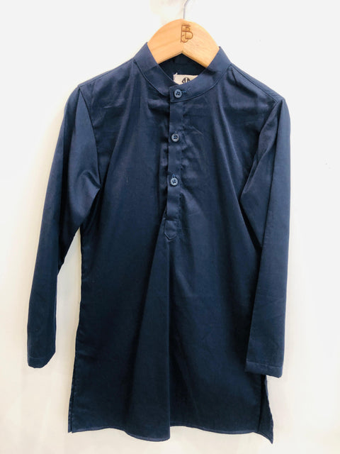 Pre-Order: Threaded Blossom Embriodered Silk Open Jodhpuri  Pure Cotton Kurta Pajama Set -  Blue