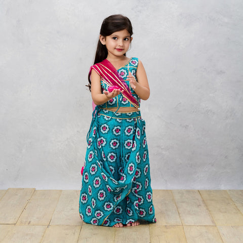 Pre-Order: Floral Print one Shoulder Lehenga choli