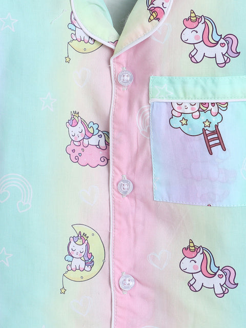 Pre-Order: Rainbow Unicorn Print Night Suit