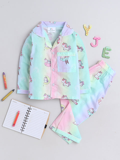 Pre-Order: Rainbow Unicorn Print Night Suit