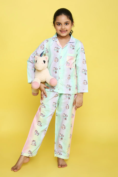 Pre-Order: Rainbow Unicorn Print Night Suit