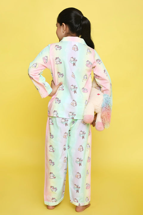 Pre-Order: Rainbow Unicorn Print Night Suit