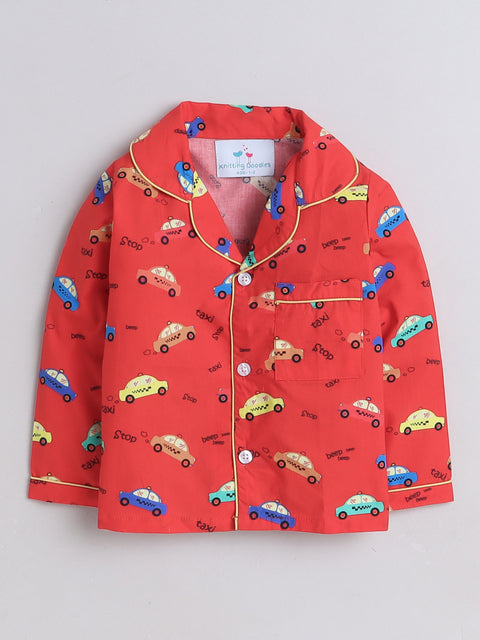 Pre-Order: Red Taxi Print Night Suit