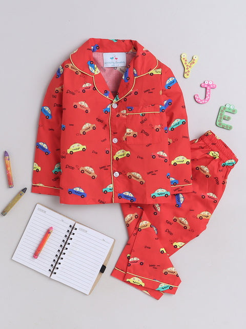 Pre-Order: Red Taxi Print Night Suit