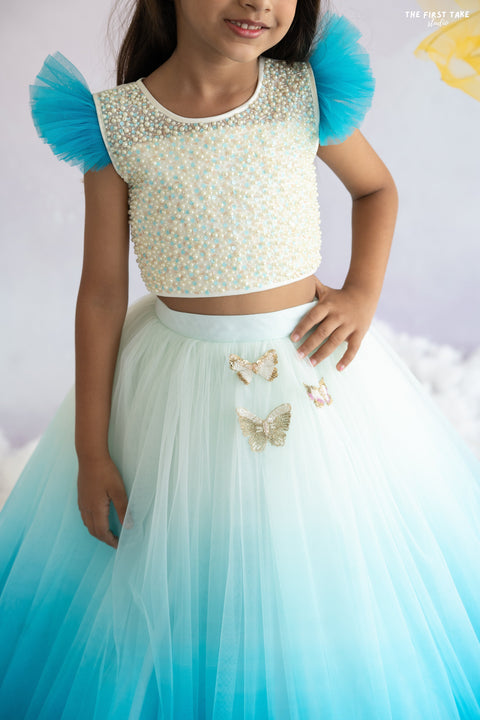 Pre-Order: Blue Ombre Lehenga Set