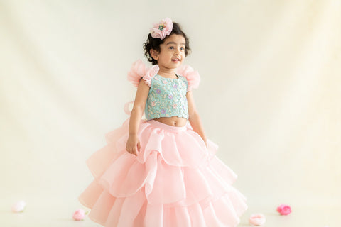 Pre-Order: Layered Organza Lehenga Set