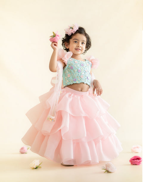 Pre-Order: Layered Organza Lehenga Set