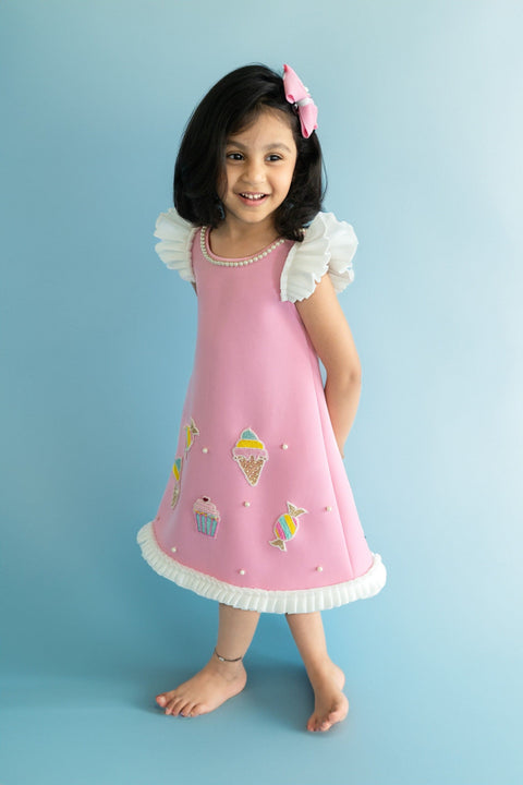 Pre-Order: A-Line Scuba Dress with Candies