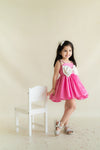 Pre-Order: Taffeta Flared Dress with Bow-Pink