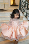 Pre-Order: Peach Dress with Shimmering Sequin and Bead Embroidery