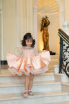 Pre-Order: Peach Dress with Shimmering Sequin and Bead Embroidery