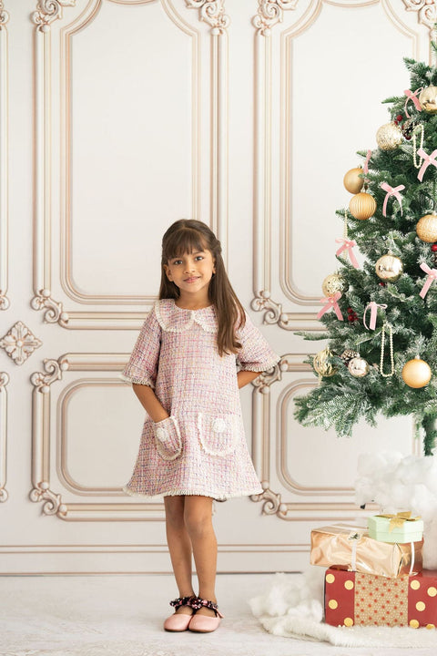 Pre-Order: Pink Tweed dress