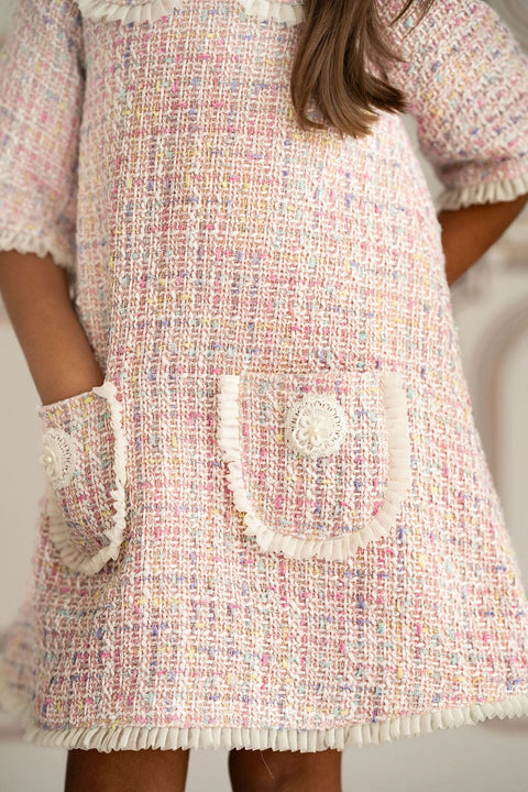 Pre-Order: Pink Tweed dress