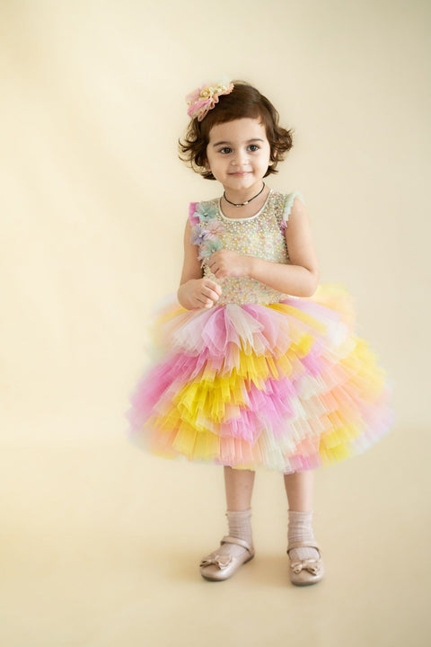 Pre-Order: Layered Colourful Tulle Dress