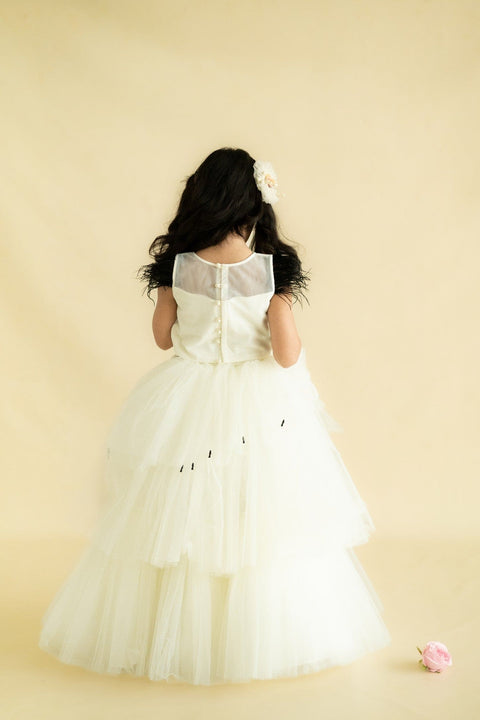 Pre-Order: Black/White Lehenga Set