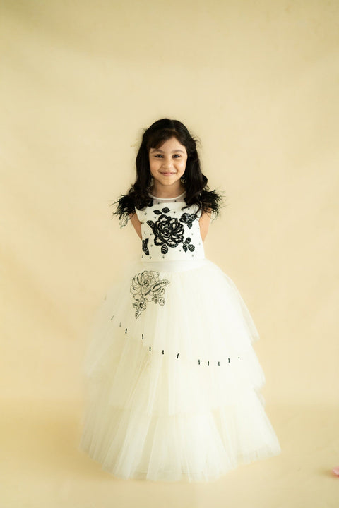 Pre-Order: Black/White Lehenga Set