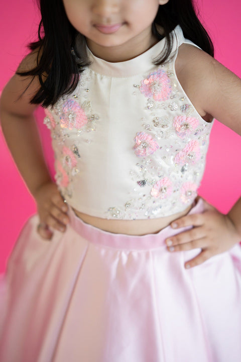 Pre-Order: High Low Satin Skirt with Halter Top