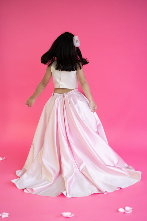 Pre-Order: High Low Satin Skirt with Halter Top