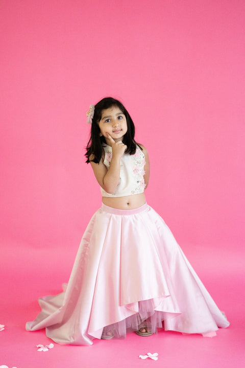 Pre-Order: High Low Satin Skirt with Halter Top